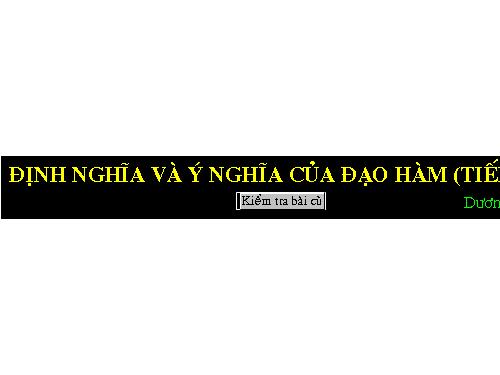 Ý nghĩa hình học của đạo hàm