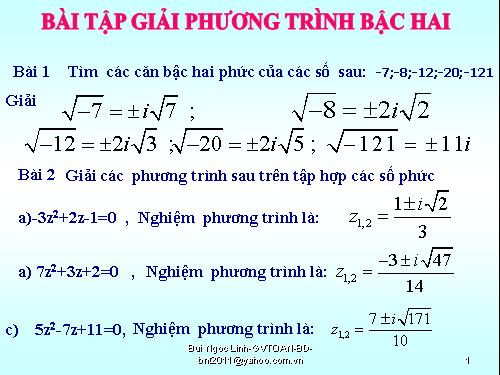 Chương IV. §4. Phương trình bậc hai với hệ số thực