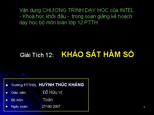 Ôn tập Chương I. Ứng dụng đạo hàm để khảo sát và vẽ đồ thị hàm số