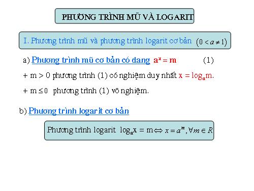 Chương II. §5. Phương trình mũ và phương trình lôgarit