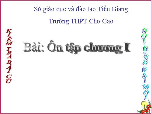 Ôn tập Chương I. Ứng dụng đạo hàm để khảo sát và vẽ đồ thị hàm số