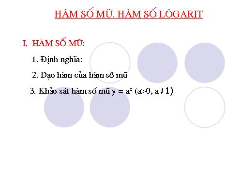 Chương II. §4. Hàm số mũ. Hàm số Lôgarit