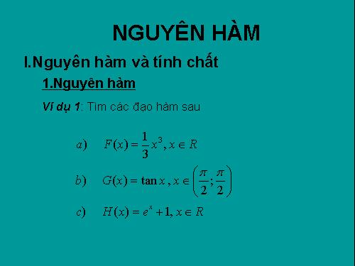 Chương III. §1. Nguyên hàm