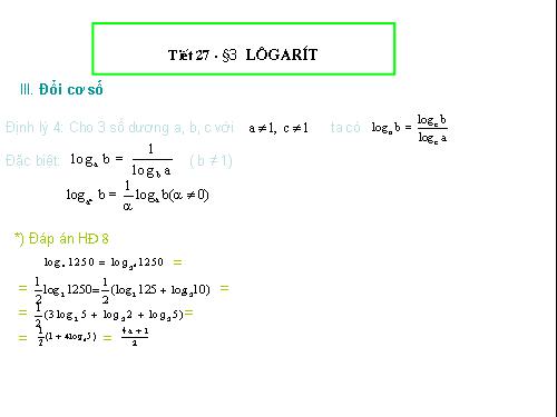 Chương II. §3. Lôgarit