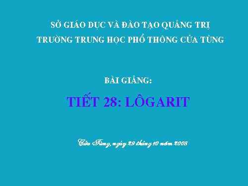 Chương II. §3. Lôgarit