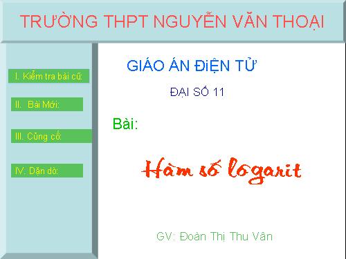 Chương II. §4. Hàm số mũ. Hàm số Lôgarit