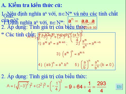 Chương II. §1. Lũy thừa