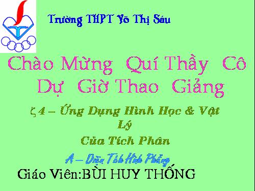 Chương III. §3. Ứng dụng của tích phân trong hình học