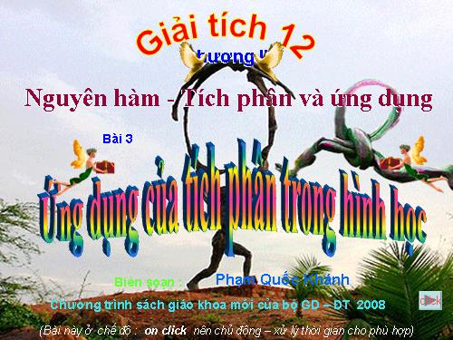 Chương III. §3. Ứng dụng của tích phân trong hình học