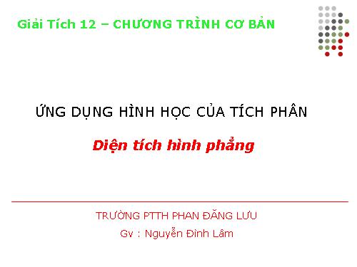 Chương III. §3. Ứng dụng của tích phân trong hình học