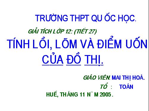 Chương I. Bài đọc thêm: Cung lồi, cung lõm và điểm uốn