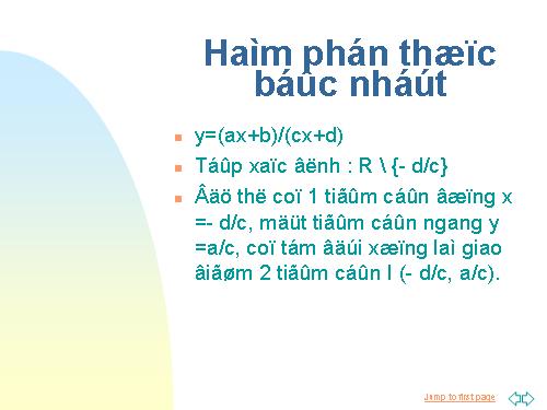 Hàm phân thức bậc nhất