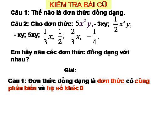 ĐA THỨC MỘT BIẾN