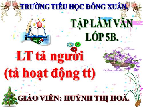 Tuần 15. Luyện tập tả người (Tả hoạt động)