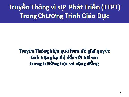 Truyền thông về sự phát triển trong chương trình GD