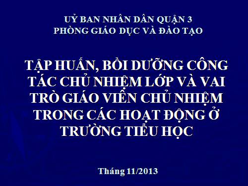 Chuyên đề "Công tác chủ nhiệm" - Modum 2