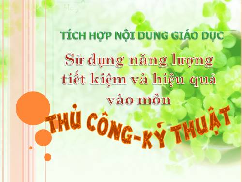 Tài liệu tập huấn về SDNLTK&HQ - môn TC_KT-2012