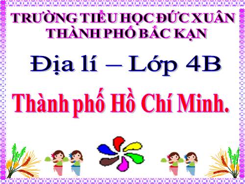 Bài 21. Thành phố Hồ Chí Minh