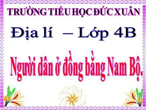 Bài 18. Người dân ở đồng bằng Nam Bộ