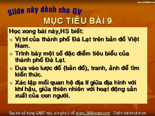 Bài 9. Thành phố Đà Lạt