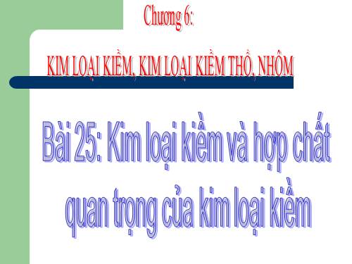 Bài 25. Kim loại kiềm và hợp chất quan trọng của kim loại kiềm