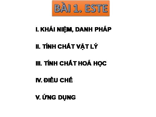 Bài 1. Este