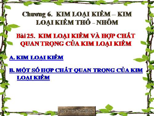 Bài 25. Kim loại kiềm và hợp chất quan trọng của kim loại kiềm