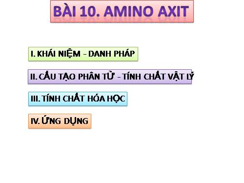 Bài 10. Amino axit