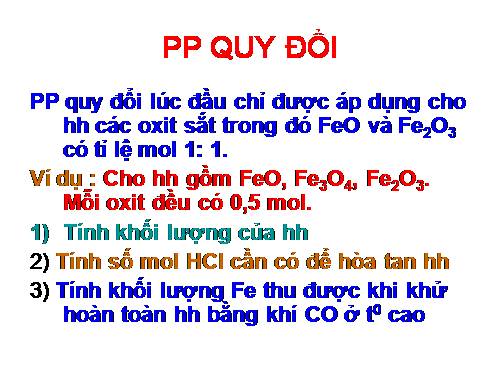 PP quy đổi trong hóa học