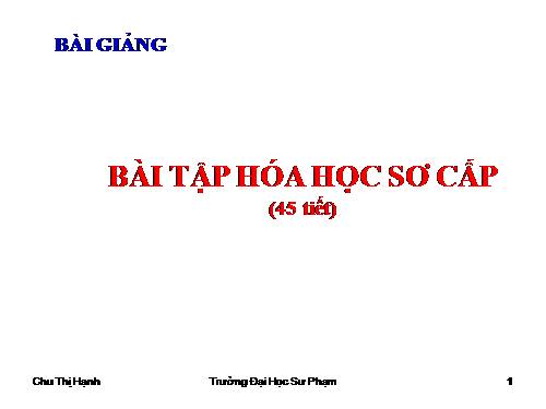 Phương pháp giải bài tập Hóa học VC-HC