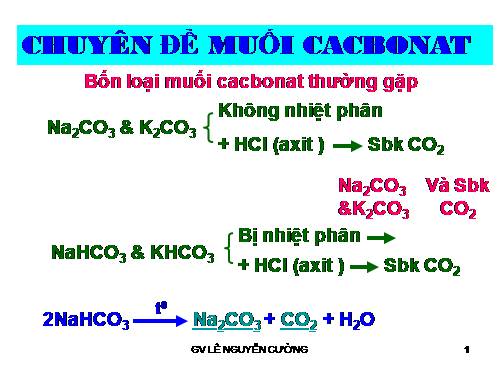 MUỐI CACBONAT