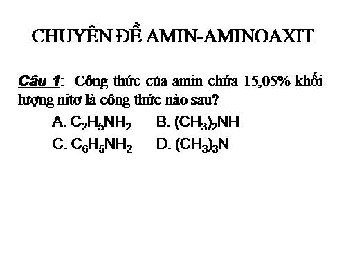 CHUYEN DE AMINOAXIT-AMIN