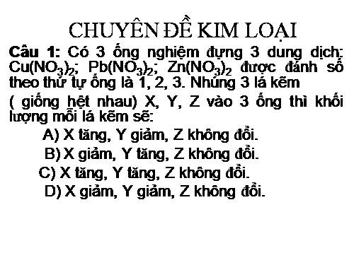 CHUYEN DE KIM LOAI