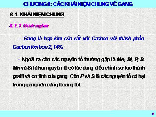 Các khái niệm về gang