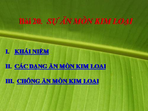 Bài 20. Sự ăn mòn của kim loại