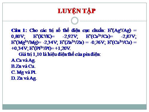 Bài 28. Luyện tập: Tính chất của kim loại kiềm, kim loại kiềm thổ và hợp chất của chúng