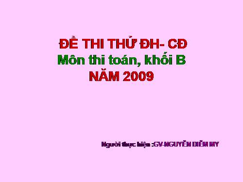 ĐỀ THI THỬ TOÁN KHOI B