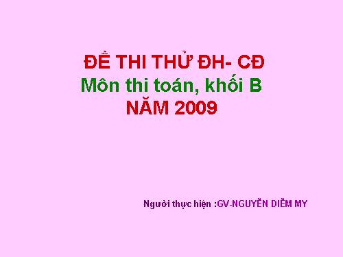 ĐỀ THI THỬ TOÁN KHOI B