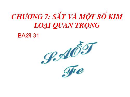 Bài 31. Sắt