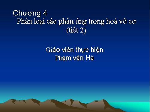 Phân loại phản ứng oxi hóa khử