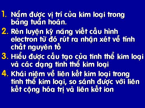 vi tri cua kim loai