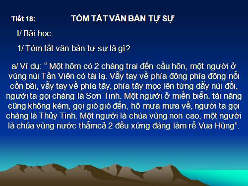 Bài 5. Tóm tắt văn bản tự sự