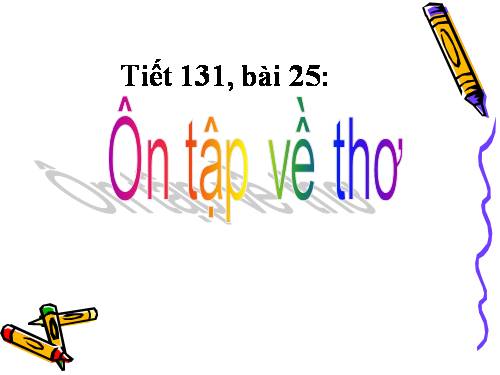 Bài 25. Ôn tập về thơ