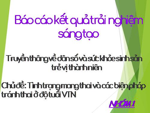 báo cáo kết quả trải nghiệm sáng tạo môn địa 9