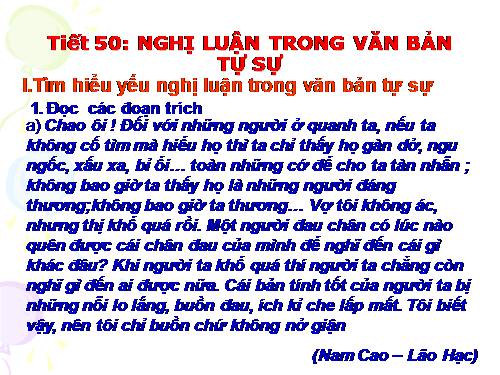 Bài 10. Nghị luận trong văn bản tự sự