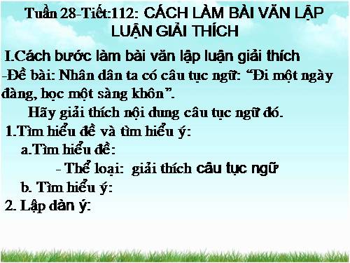 Bài 26. Cách làm bài văn lập luận giải thích