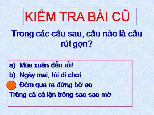 Bài 20. Câu đặc biệt