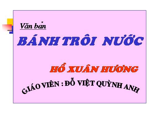 Bài 7. Bánh trôi nước