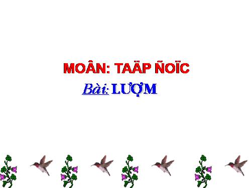 Tuần 33. Lượm