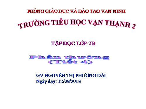 Tuần 2. Phần thưởng